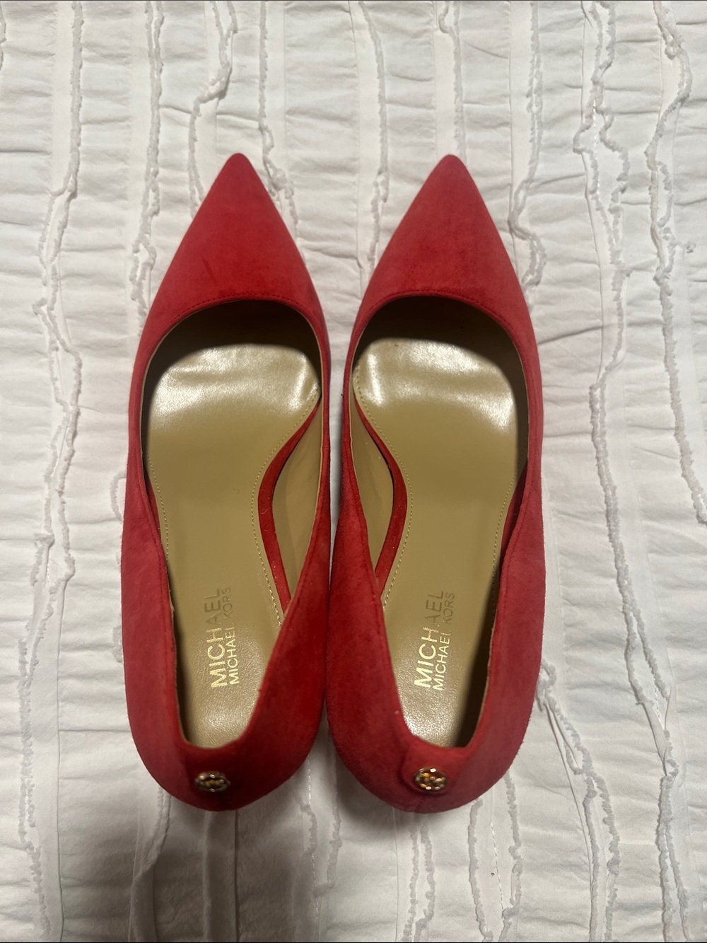Michael Kors Red Suede Pointed-Toe Pumps